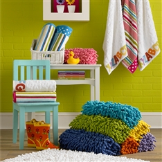 Bright Coloured Shag Bath Mats