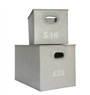 Kitchen & Dining | Home Organisation | Vintage Industrial Style Zinc Boxes - Set of 3