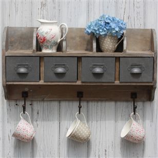 Bathroom | Storage & Hampers | Reclaimed Wood Wall Unit With Steel Drawers