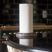 Mango Wood Kitchen Roll Holder With Silver Trim