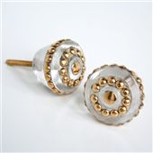 Decorative Drawer Knobs (Clear with Gold Dots)