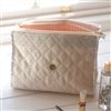 Kitchen & Dining | Bathroom | Quilted Cream Wash Bag With Gold dots