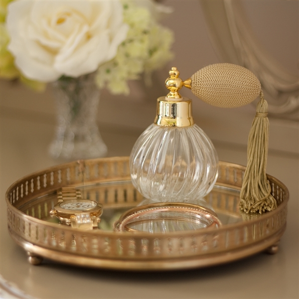 Silver Or Gold Small Round Mirror Tray Jo Byrne Countertop Silver Or Gold Small Round Mirror Tray Jo Byrne Countertop Accessories
