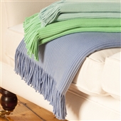 Ribbed Throw With Fringing