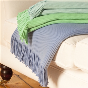 Living Room | Sofa Throws & Blankets | Ribbed Throw With Fringing