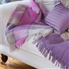Living Room | Sofa Throws & Blankets | Check Wool Throw In Mauve And Lollypop Pink