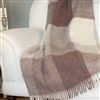 Living Room | Sofa Throws & Blankets | Neutral Check Wool Throw with Fringing