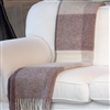 Living Room | Sofa Throws & Blankets | Neutral Check Wool Throw with Fringing