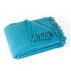 Living Room | Sofa Throws & Blankets | Luxury Turquoise Wool Throw With Fringing
