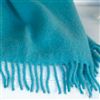 Living Room | Sofa Throws & Blankets | Luxury Turquoise Wool Throw With Fringing
