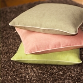 Linen Cushion Covers With White Piping