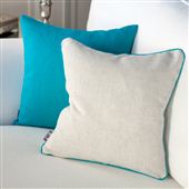 Turquoise & Oatmeal Linen Cushion Covers