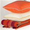 Living Room | Scatter Cushions | Red/Orange Linen Cushion Covers With Piping