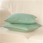 Turquoise Cushion Cover With White piping 