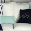 Living Room | Scatter Cushions | Navy Cushion With Metallic Monogram Motif