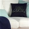 Living Room | Scatter Cushions | Navy Cushion With Metallic Monogram Motif