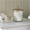 Bath & Beauty | Countertop Accessories | Clear Glass Storage Jar With Silver Or Gold Lid