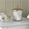 Bath & Beauty | Countertop Accessories | Clear Glass Storage Jar With Silver Or Gold Lid