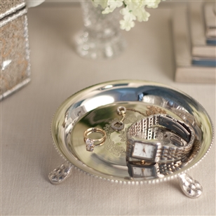 Bath & Beauty | Countertop Accessories | Small Silver Tray With Feet