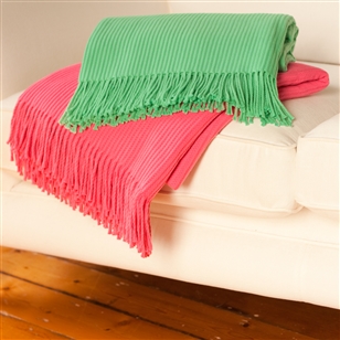 Bedroom | Throw Blankets | Ribbed Throw With Fringing