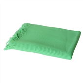 Ribbed Throw With Fringing