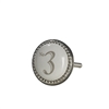 Bedroom | Hooks & Knobs | Number Three Silver & Ceramic Door Knob