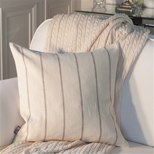 Bedroom | Scatter Cushions | Large Linen Striped Cushion
