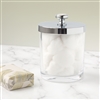 Bath & Beauty | Countertop Accessories | Glass Storage Jar With Silver Lid