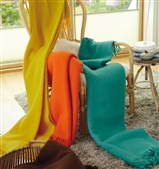 Plain Wool Throws With Fringing