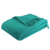Plain Wool Throws With Fringing