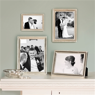 Bedroom | Picture Frames | MEDIUM Beaded Silver Picture Frame