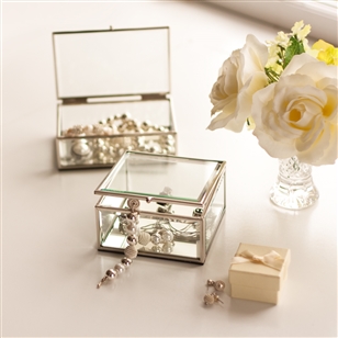 Bedroom | Table Accessories | Set of Two Clear Glass Storage Boxes