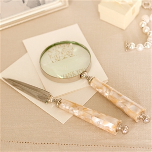 Bedroom | Table Accessories | Mother of Pearl Letter Opener Desk Set