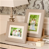 LARGE Whitewash Wood Grey Picture Frame