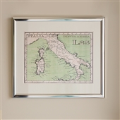 Framed Print of Postage Stamp Style Map 