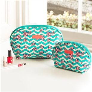 Bath & Beauty | Totes & Wash Bags | Set Of Chevron Oval Clutch Toiletry Wash Bags