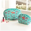 Bath & Beauty | Totes & Wash Bags | Set Of Chevron Oval Clutch Toiletry Wash Bags