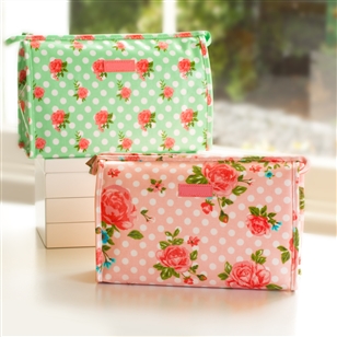 Bath & Beauty | Totes & Wash Bags | Country Floral Toiletry Bag With Polka Dots