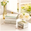 Bedroom | Jewellery Storage | Set of Pearl Topped Mirrored Jewellery Boxes