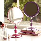 Pedestal Vanity Mirror in Pink or Purple