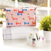 Dachshund Wash Bag in Pink