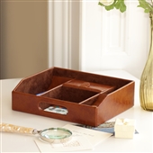 Tan Brown Valet Tray Desk Organiser