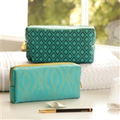 4pc Make Up And Cosmetic Case Gift Set In Teal