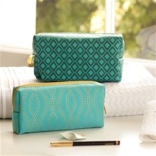 Bedroom | Beauty Organisers | 4pc Make Up And Cosmetic Case Gift Set In Teal