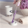 Bath & Beauty | Countertop Accessories | White & Chrome Toothbrush Holder Stand