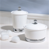 Large White Ceramic Bathroom Storage Jar