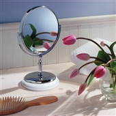 Silver Pedestal Makeup Mirror