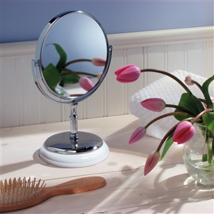 Bedroom | Table Accessories | Silver Pedestal Makeup Mirror