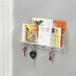 Bedroom | Artwork & Wall Decor | Wall Mounted Letter Rack With Key Hooks